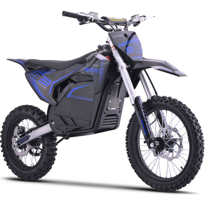MotoTec 72v 5000w Pro Electric Dirt Bike – Electric Blue | 50 MPH | QS Brushless | Bluetooth | IP65