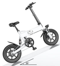 Nano-Commuter 14" Ultra-Folding Electric Bike – 250W | 20 MPH | Folds to 31" | Black or White