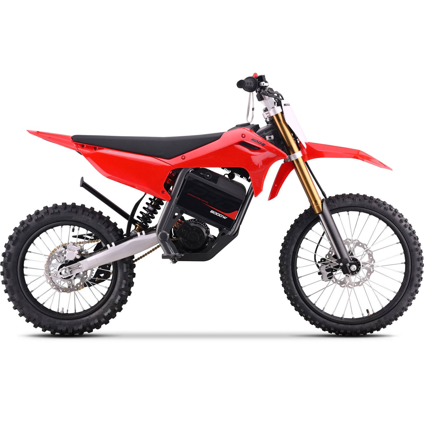 MotoTec 72v 8000W Pro Electric Dirt Bike – Red | 19/16 Wheels | 56 MPH | 3-Speed | IP65