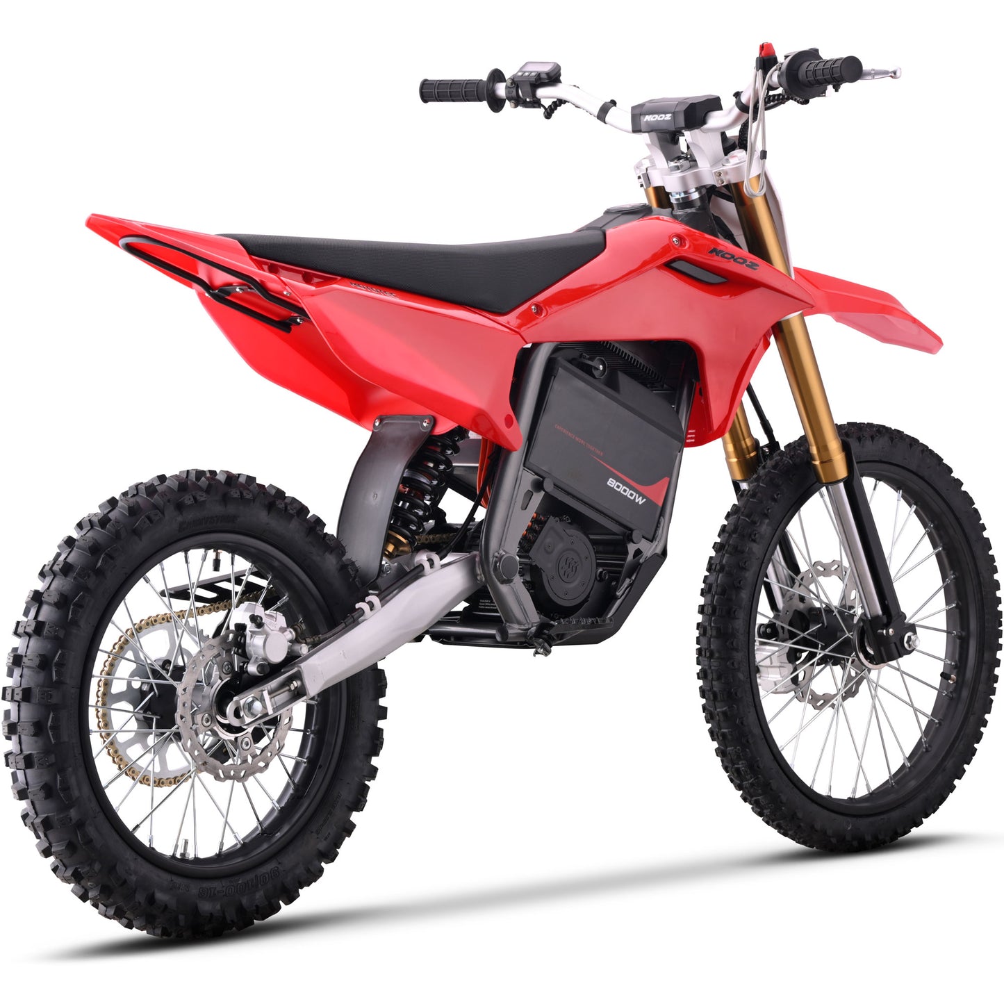 MotoTec 72v 8000W Pro Electric Dirt Bike – Red | 19/16 Wheels | 56 MPH | 3-Speed | IP65