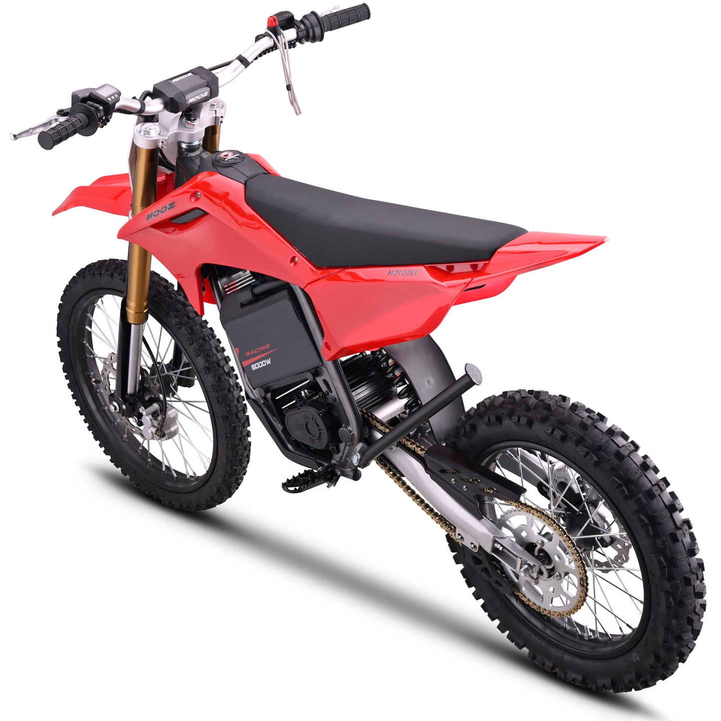 MotoTec 72v 8000W Pro Electric Dirt Bike – Red | 19/16 Wheels | 56 MPH | 3-Speed | IP65