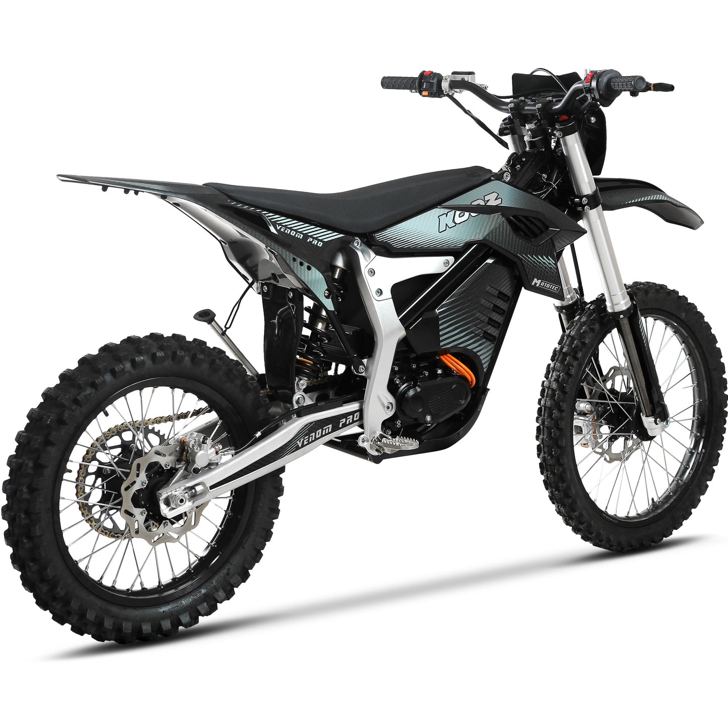 MotoTec Venom 72v 30000w Electric Dirt Bike – Black | 75 MPH | CATL 73Ah | Auto Trans | 0-62 in 5 Sec