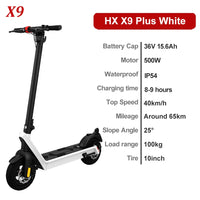 HX X9 PLUS Foldable Electric Scooter – 50-Mile Range | 10" Tires | 3 Colors | CE Certified