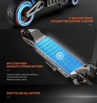 eBike Boys M6Max Dual Motor Electric Scooter – 5600W | 60V 27Ah | 50+ MPH | 50-Mile Range | Foldable