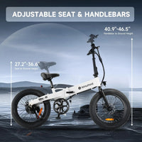eBike Boys U5 Folding eBike – 500W | 48V | 20" Wheels | 25-40 Mile Range | 48.5 lbs