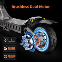 eBike Boys M6Max Dual Motor Electric Scooter – 5600W | 60V 27Ah | 50+ MPH | 50-Mile Range | Foldable