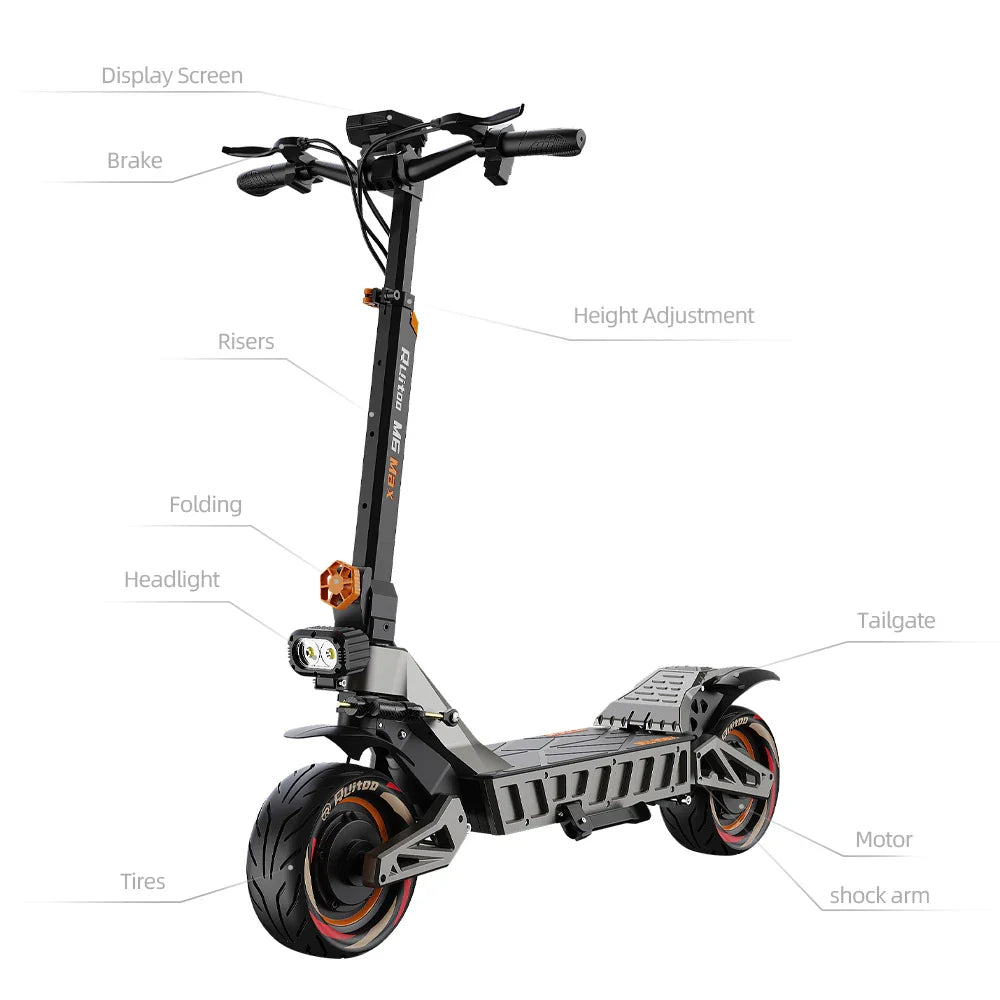 eBike Boys M6Max Dual Motor Electric Scooter – 5600W | 60V 27Ah | 50+ MPH | 50-Mile Range | Foldable