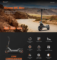 eBike Boys M6Max Dual Motor Electric Scooter – 5600W | 60V 27Ah | 50+ MPH | 50-Mile Range | Foldable