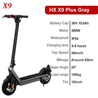 HX X9 PLUS Foldable Electric Scooter – 50-Mile Range | 10" Tires | 3 Colors | CE Certified
