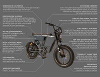 Super Strada CRUZE Sports Utility E-Bike – 750W Bafang | Shimano 9-Speed | Dual Suspension | 650 lb